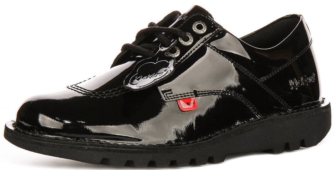 Kickers Kick Lo Core In Black Patent For Women