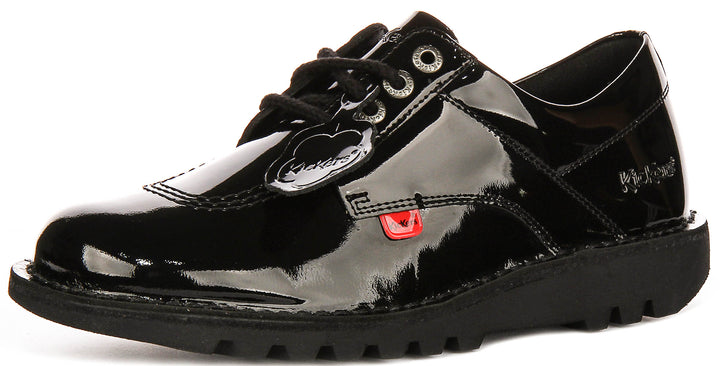 Kickers Kick Lo Core In Black Patent For Women