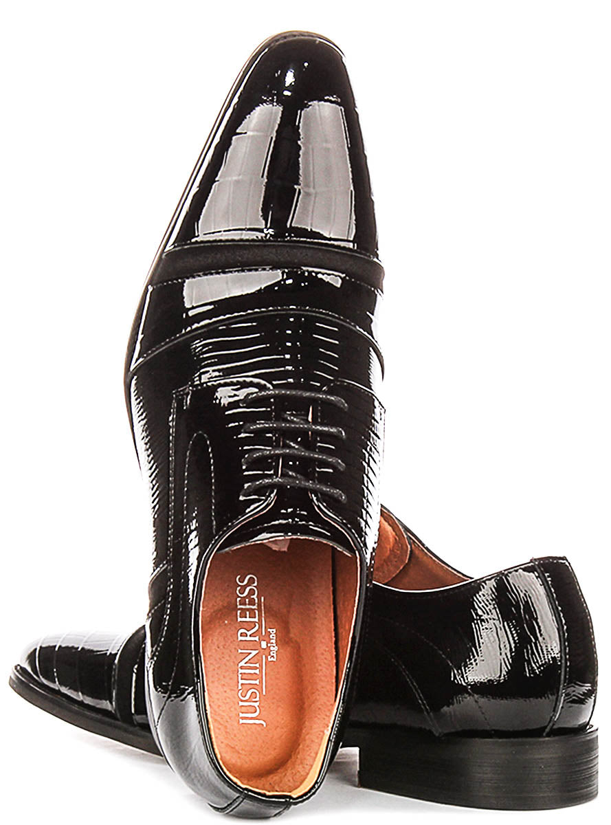 Justinreess England Cosmo In Black Patent For Men
