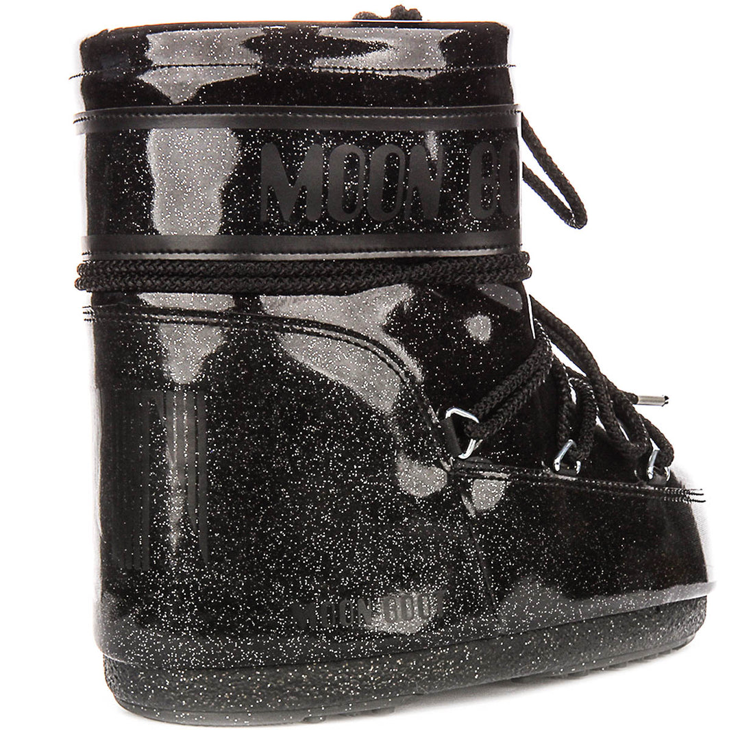 Moon Boot Icon Low Glitter In Black Patent For Women