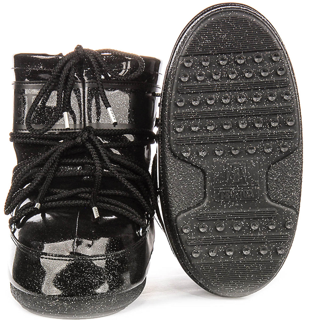 Moon Boot Icon Low Glitter In Black Patent For Women