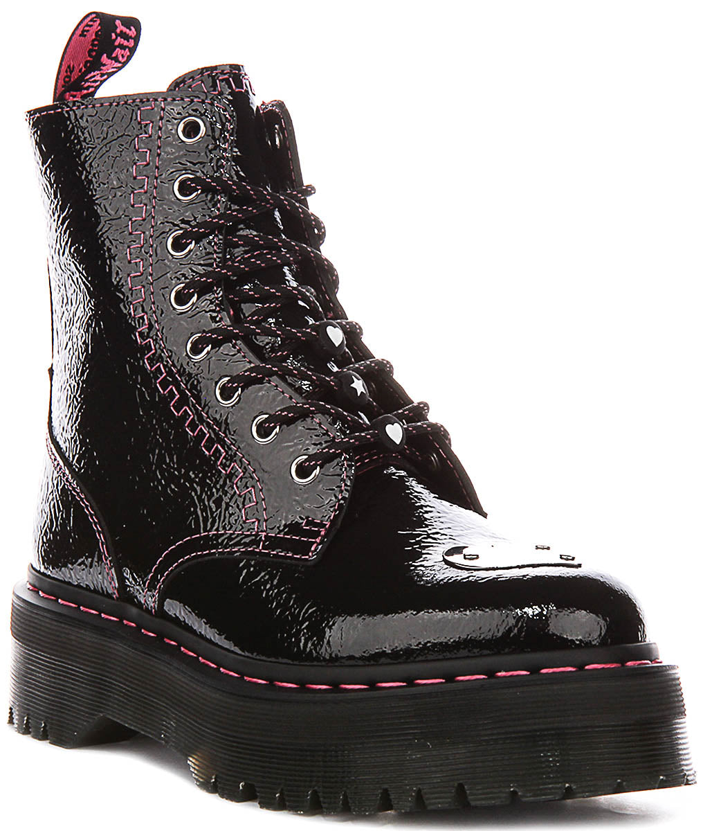 Dr Martens Jadon Toe Plate In Black Patent For Women