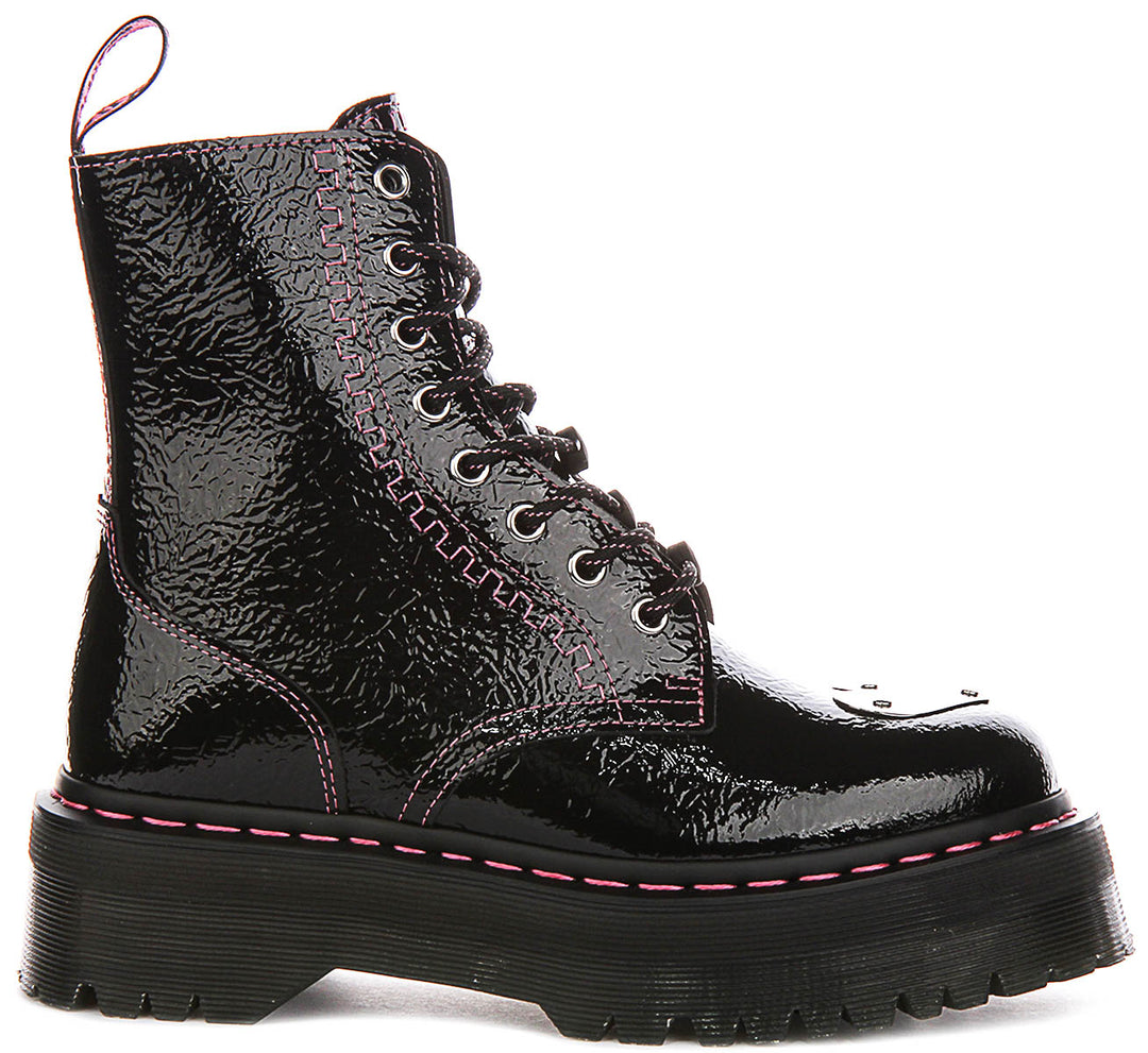 Dr Martens Jadon Toe Plate In Black Patent For Women