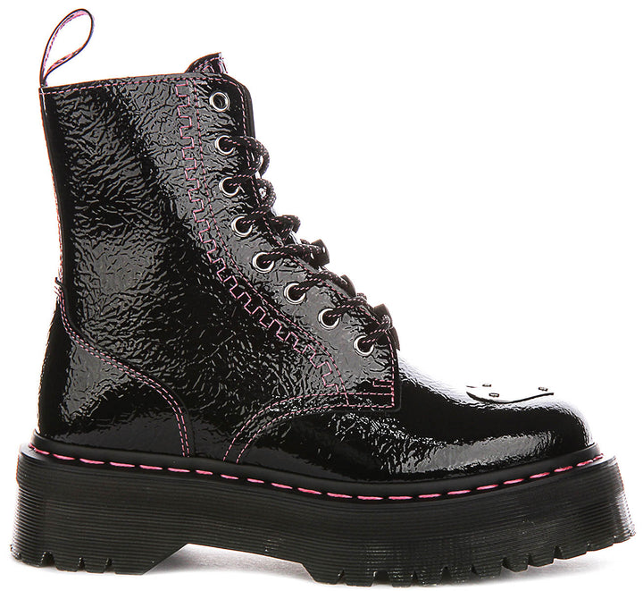 Dr Martens Jadon Toe Plate In Black Patent For Women