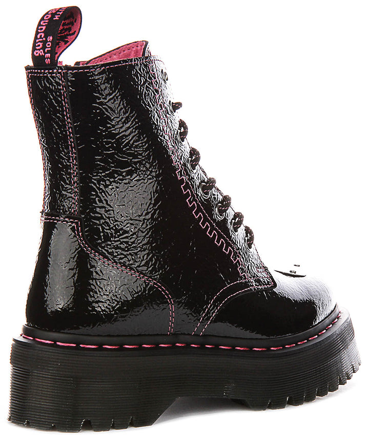 Dr Martens Jadon Toe Plate In Black Patent For Women