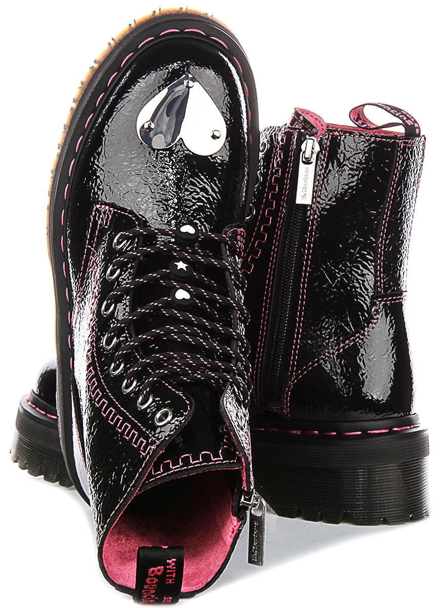 Dr Martens Jadon Toe Plate In Black Patent For Women