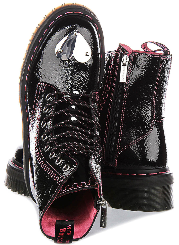 Dr Martens Jadon Toe Plate In Black Patent For Women