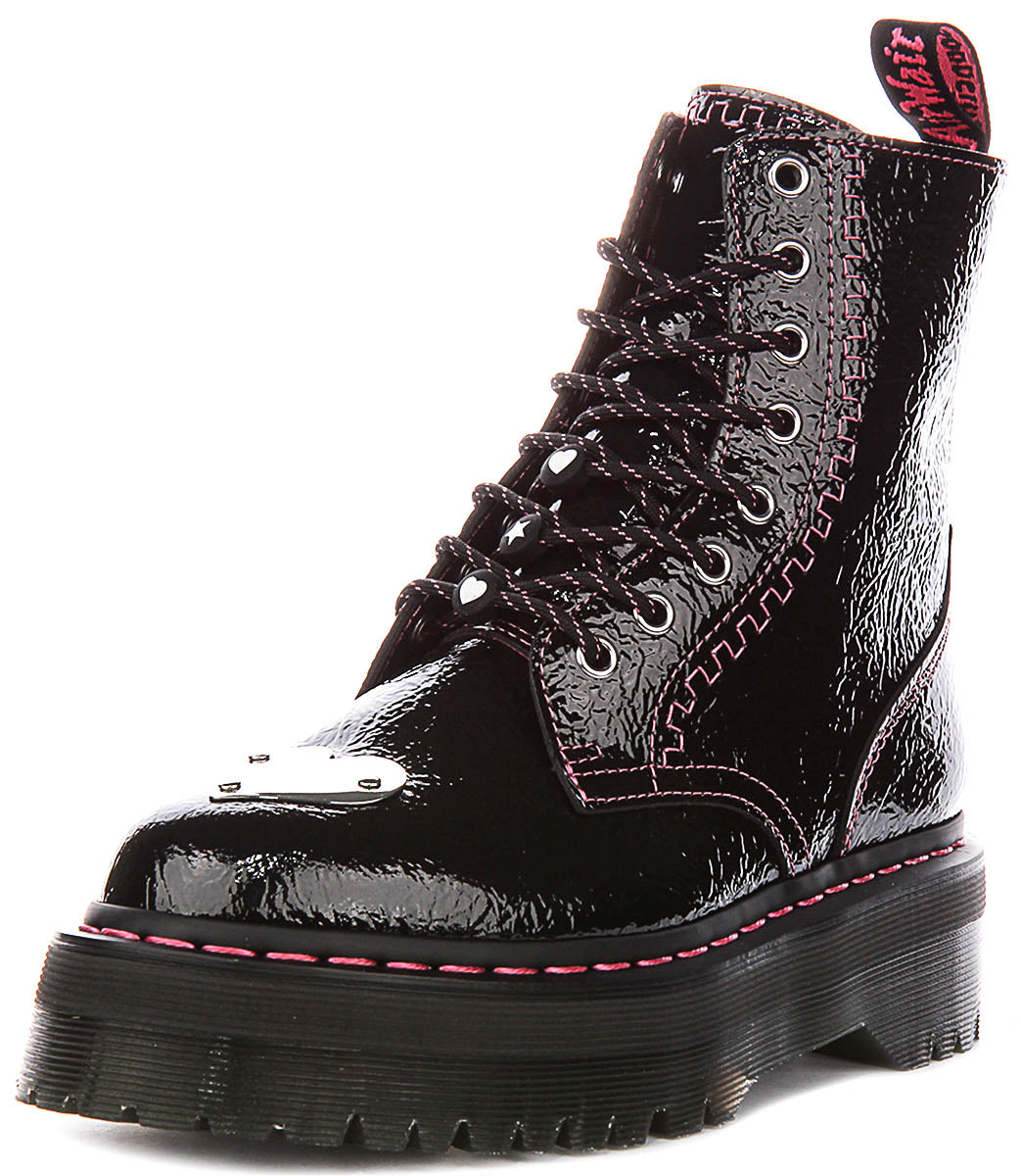 Dr Martens Jadon Toe Plate In Black Patent For Women