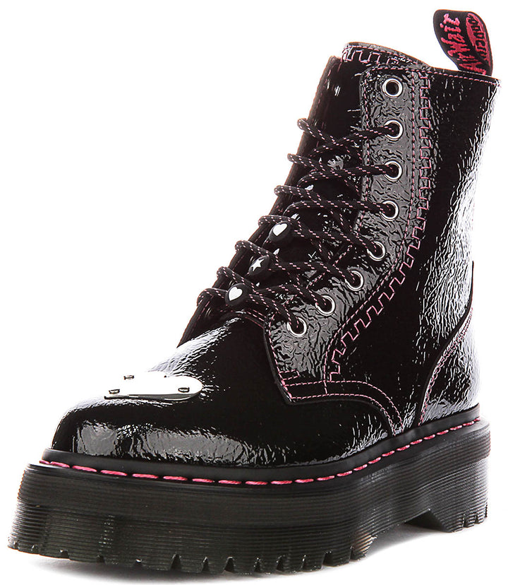 Dr Martens Jadon Toe Plate In Black Patent For Women