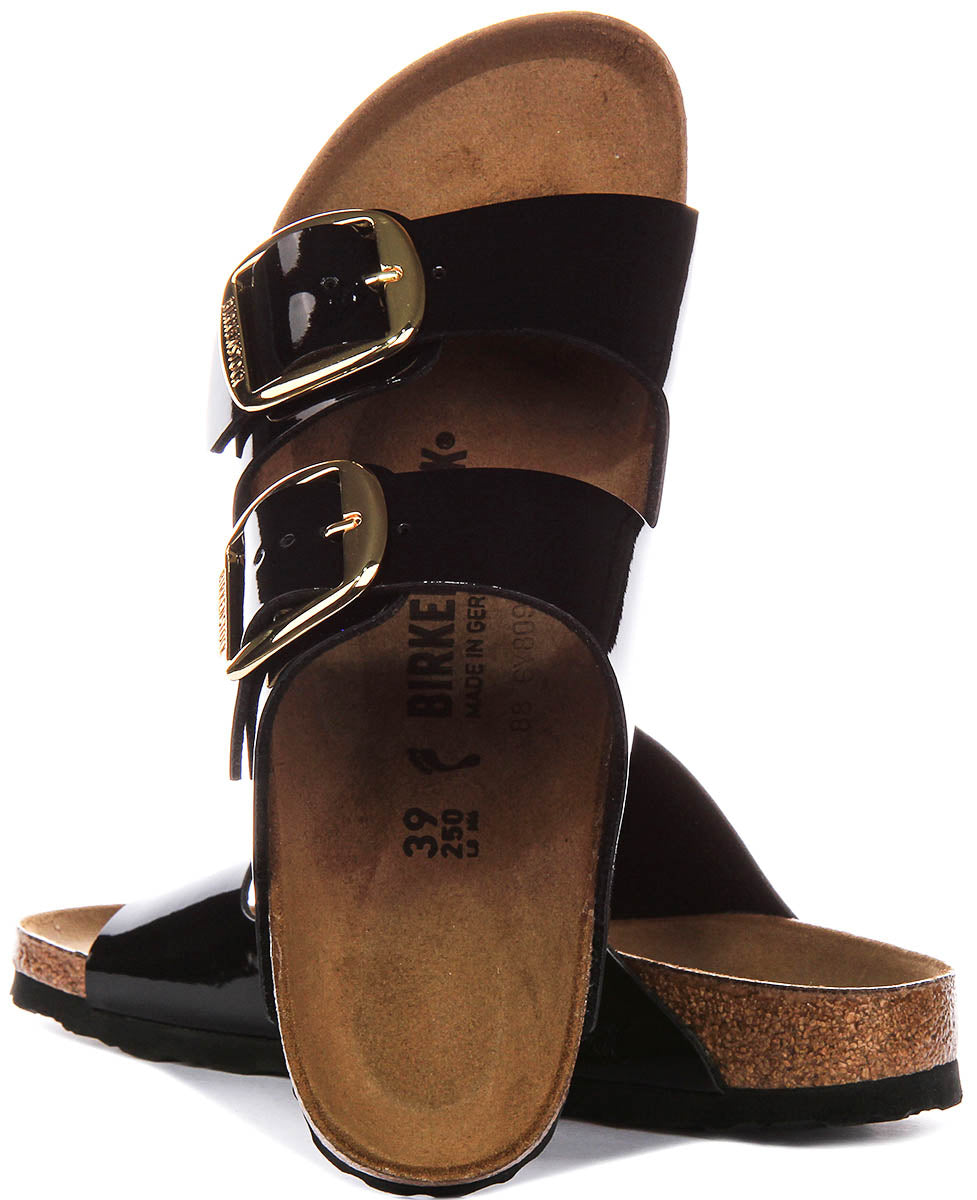 Birkenstock Arizona Big Buckle In Black Patent For Women | Narrow Fit