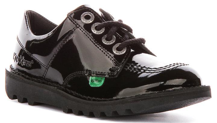Kickers Kick Lo Core Pt In Black Patent For Youth
