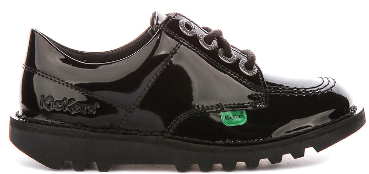Kickers Kick Lo Core Pt In Black Patent For Youth
