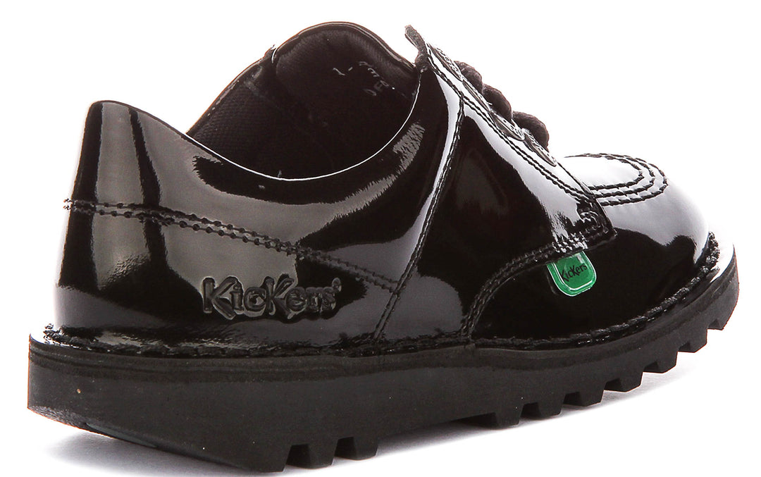 Kickers Kick Lo Core Pt In Black Patent For Youth