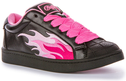 Buffalo Liberty Flame Trainer In Black Pink
