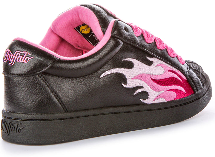Buffalo Liberty Flame Trainer In Black Pink