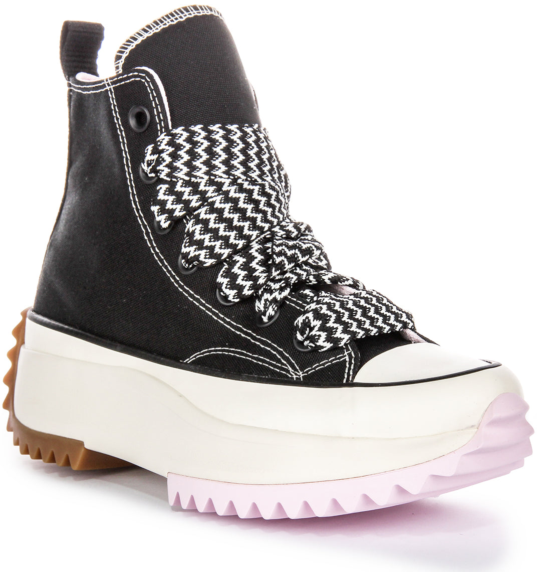 Converse A10435C Run Star Hike Hi Platform In Black Pink Chunky