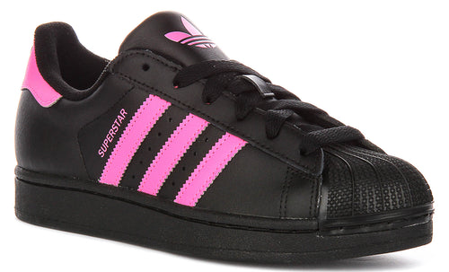 Adidas Superstar II J In Black Pink For Youth