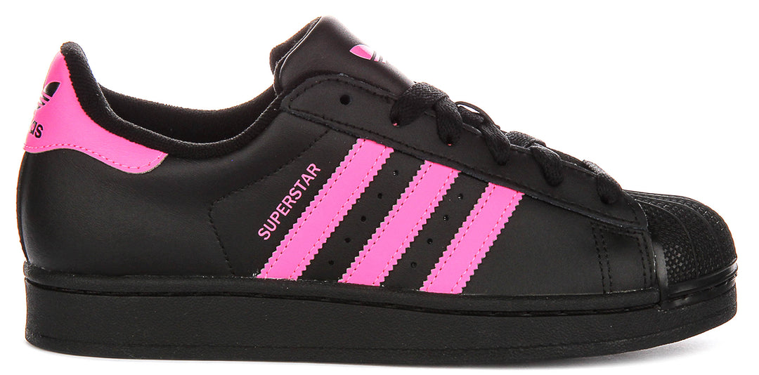 Adidas Superstar II J In Black Pink For Youth