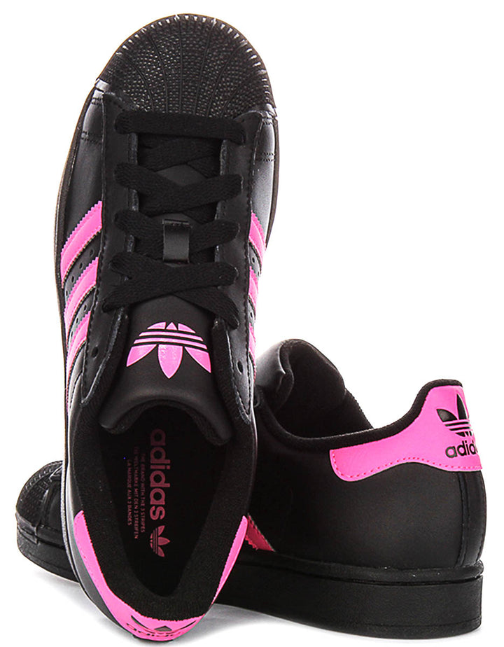 Adidas Superstar II J In Black Pink For Youth