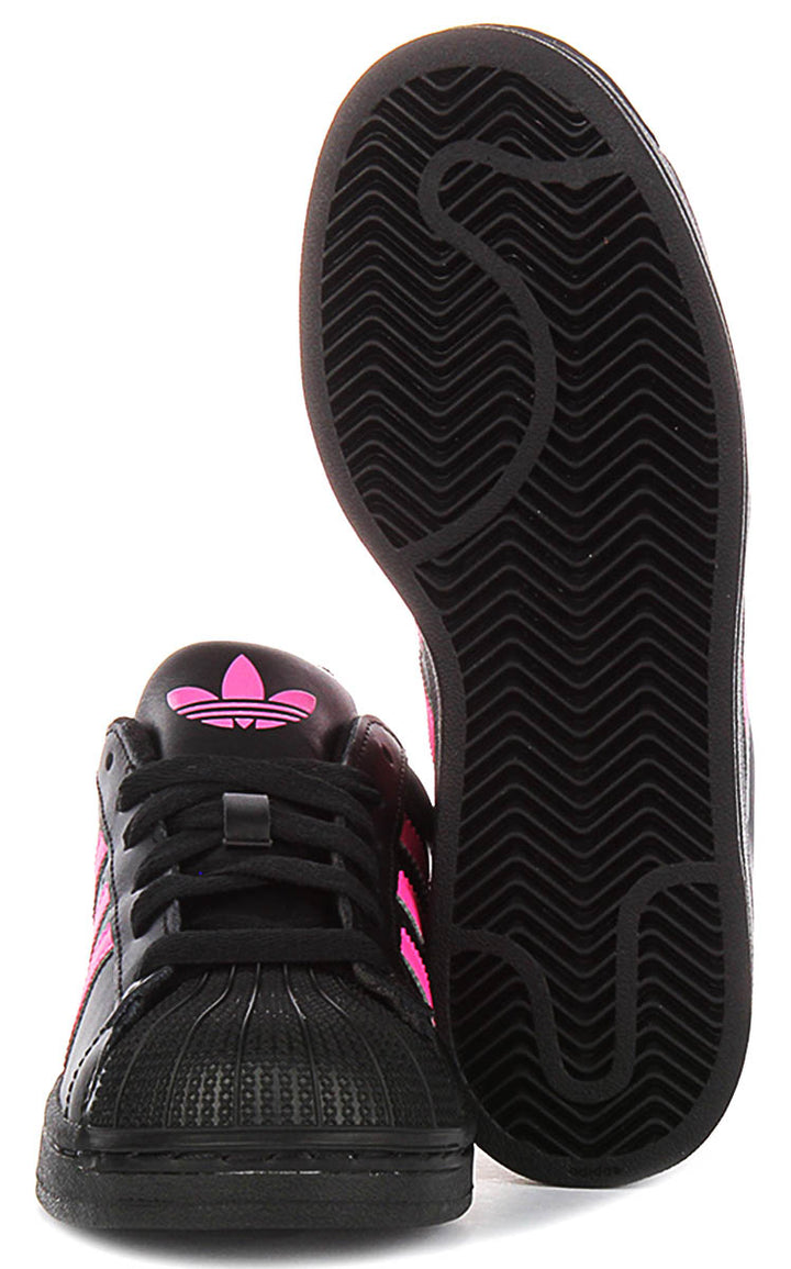 Adidas Superstar II J In Black Pink For Youth