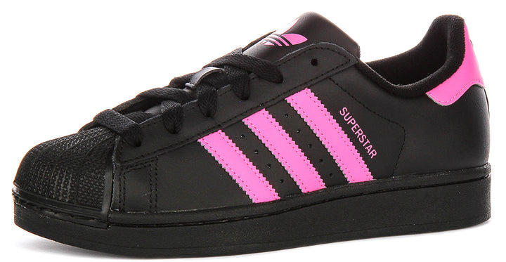Adidas Superstar II J In Black Pink For Youth