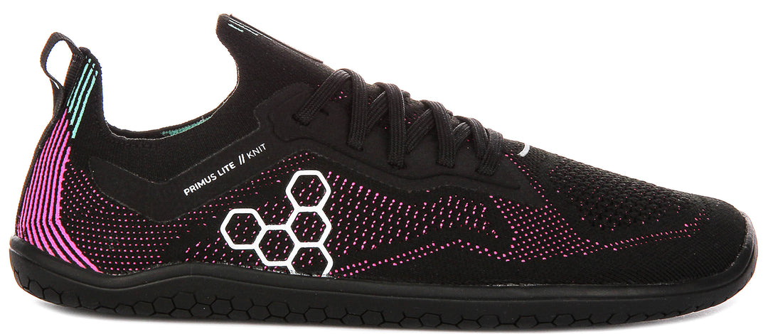 Vivobarefoot Primus Lite Knit In Black Pink For Women