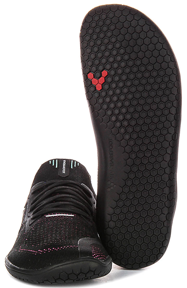 Vivobarefoot Primus Lite Knit In Black Pink For Women