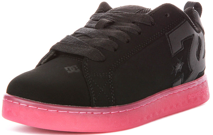 Dc Shoes Court Graffik In Black Pink For Women