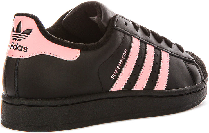 Adidas Superstar II J In Black Pink For Juniors