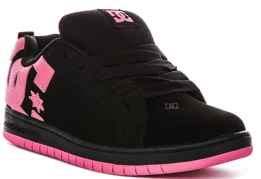 Dc Shoes Court Graffik In Black Pink For Youth