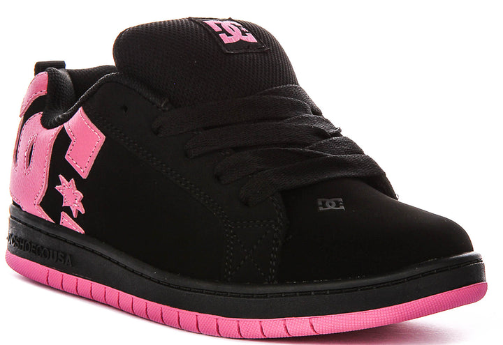 Dc Shoes Court Graffik In Black Pink For Youth