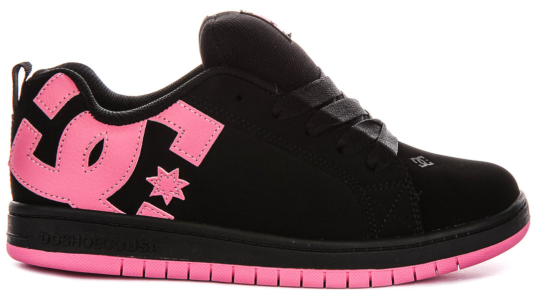 Dc Shoes Court Graffik In Black Pink For Youth