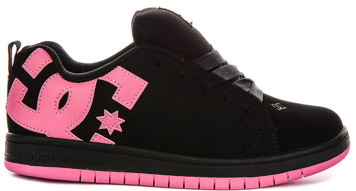 Dc Shoes Court Graffik In Black Pink For Youth
