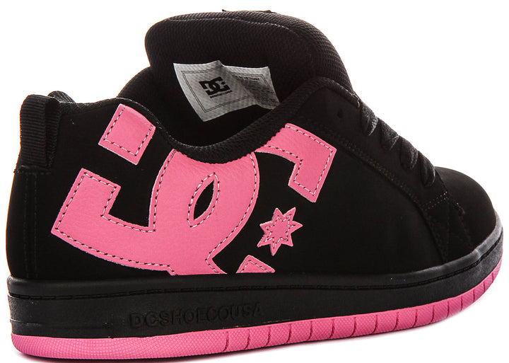 Dc Shoes Court Graffik In Black Pink For Youth