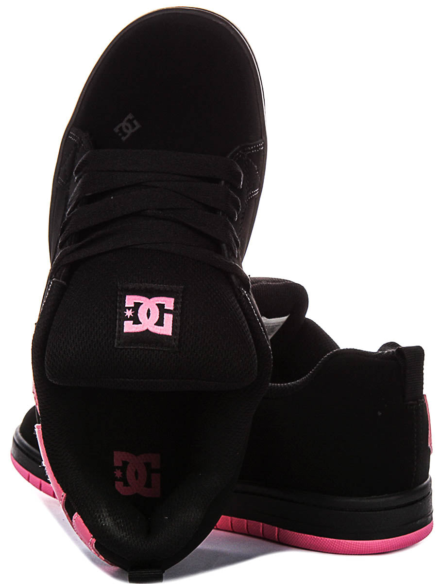 Dc Shoes Court Graffik In Black Pink For Youth