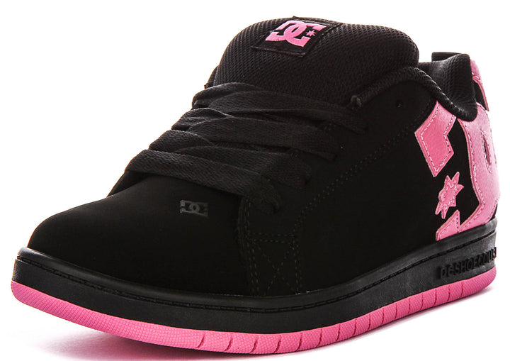 Dc Shoes Court Graffik In Black Pink For Youth