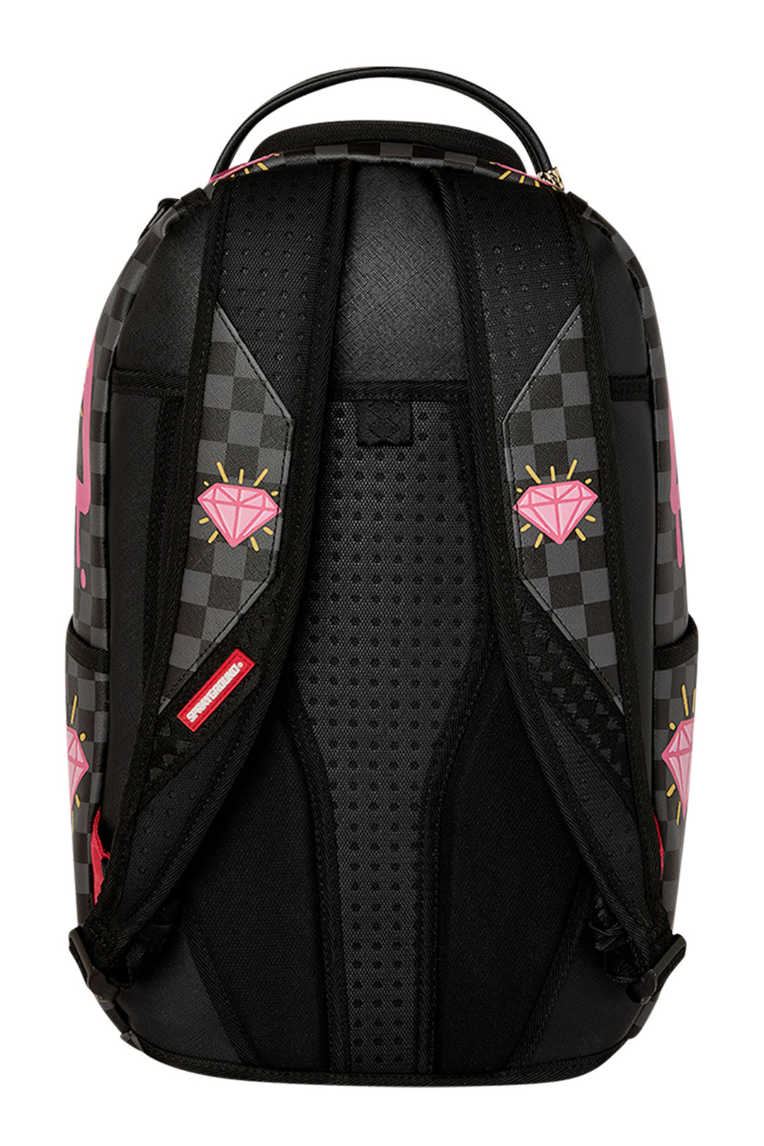 Sprayground Pink Panther Diamond Shark Backpack In Black Pink