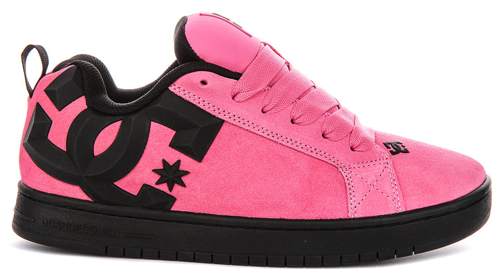 DC Shoes Court Graffik Bevel In Black Pink For Men