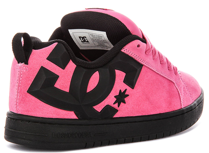 DC Shoes Court Graffik Bevel In Black Pink For Men