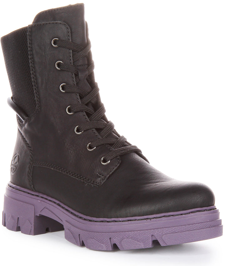 Rieker 74631-01 In Black Purple For Women