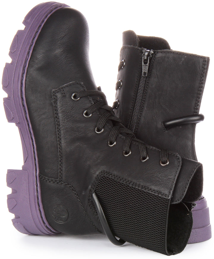 Rieker 74631-01 In Black Purple For Women