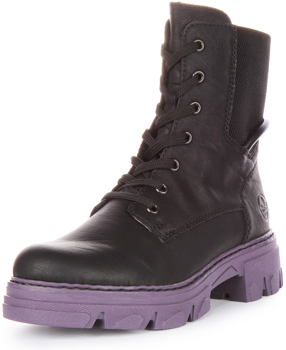 Rieker 74631-01 In Black Purple For Women