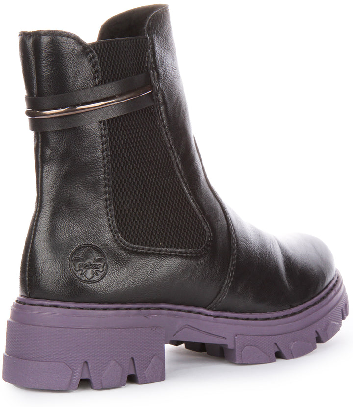 Rieker 74690-00 In Black Purple For Women