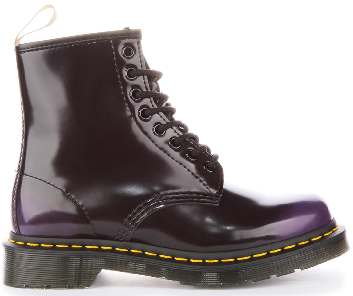 Dr. Martens 1460 Vegan Oxford Rub Off Cord Laces GLS Ankle Boots En Noir Violet