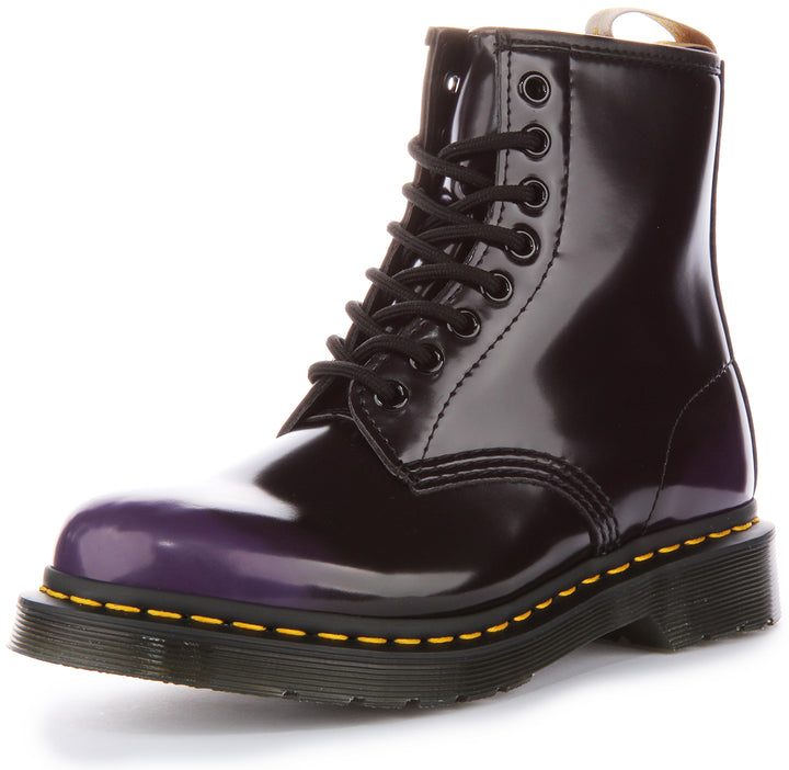 Dr. Martens 1460 Vegan Oxford Rub Off Cord Laces GLS Ankle Boots En Noir Violet