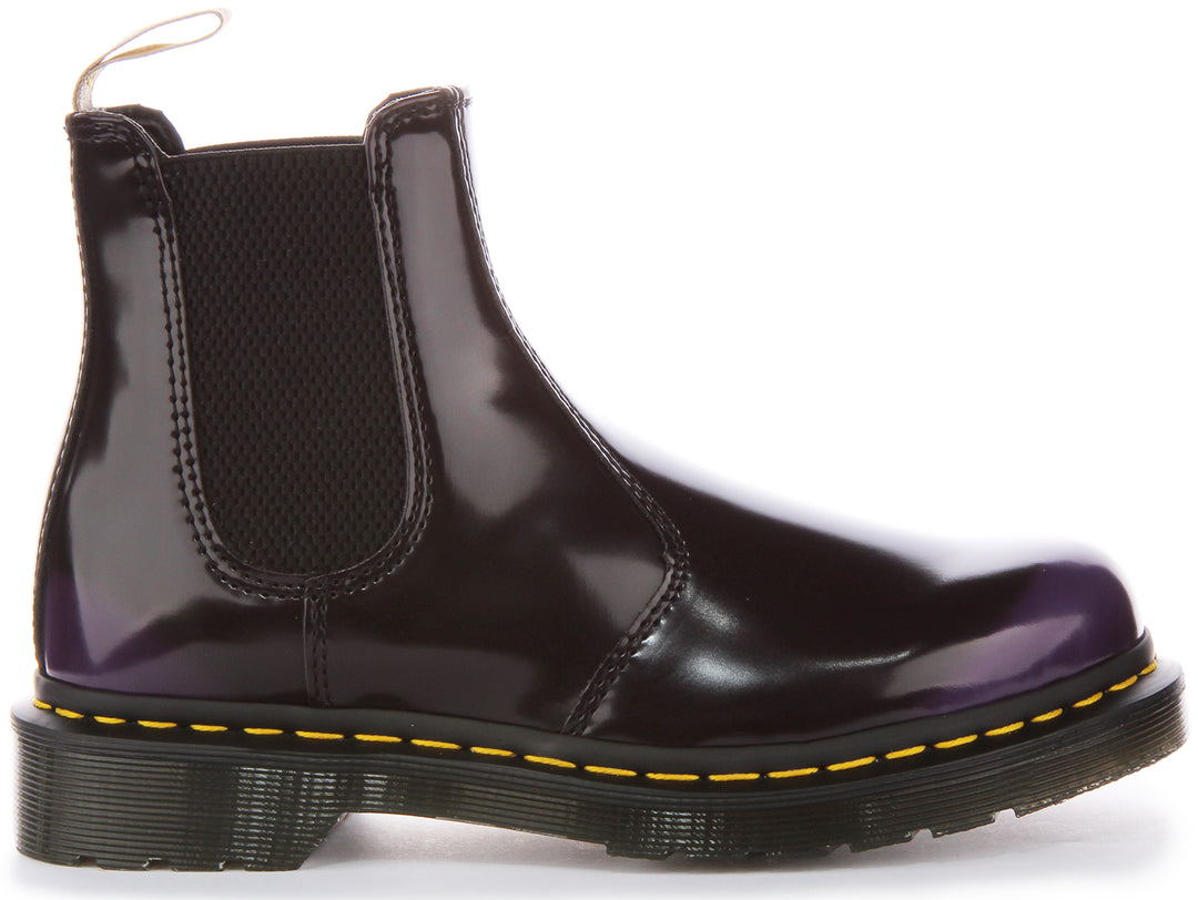 Dr. Martens Vegan 2976 Oxford Rub Off Cord Laces GLS Ankle Boots En Noir Violet