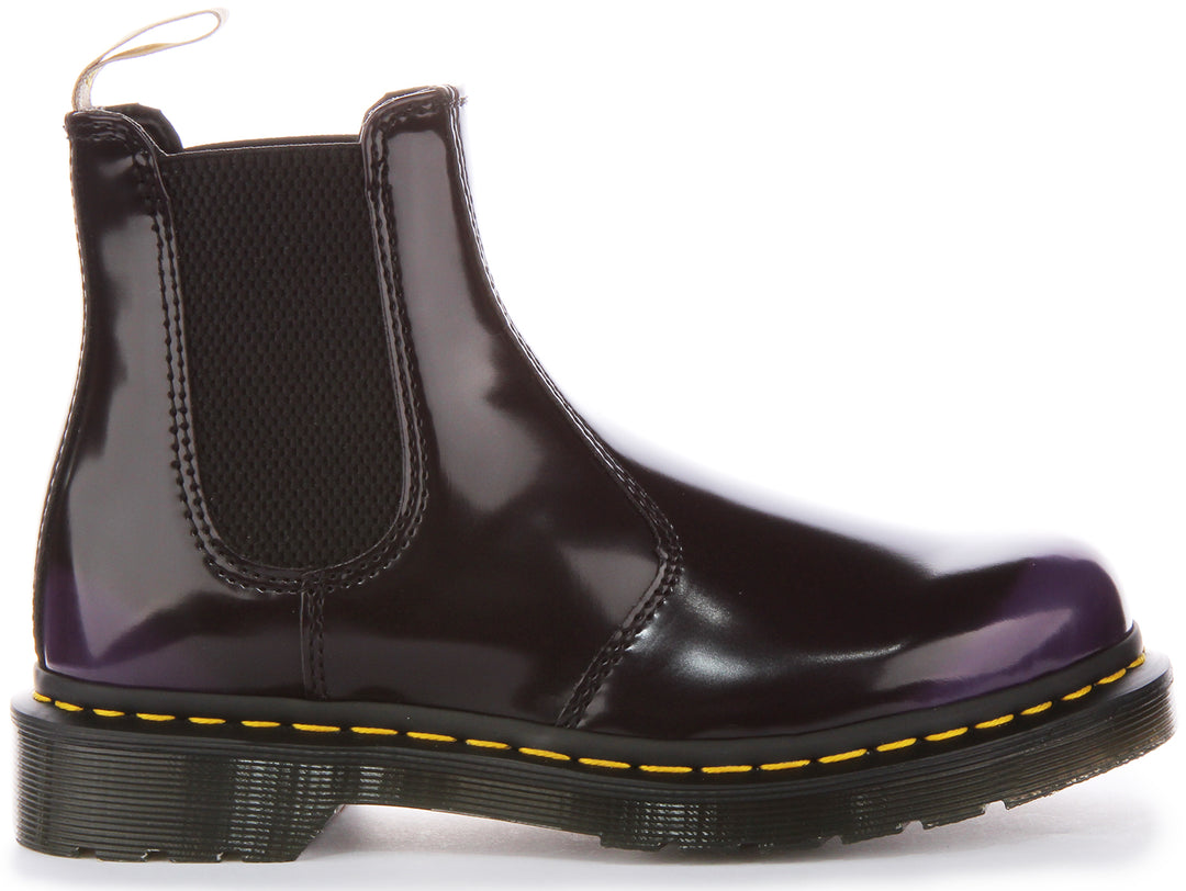 Dr Martens Vegan 2976 In Black Purple Oxford Lace Up Ankle Boot