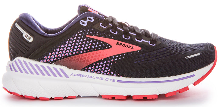 Brooks Adrenaline GTS In Black Purple | Narrow Fit