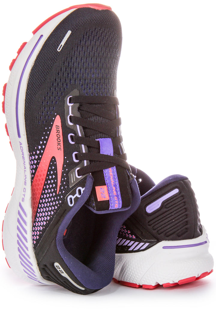 Brooks Adrenaline GTS In Black Purple | Narrow Fit