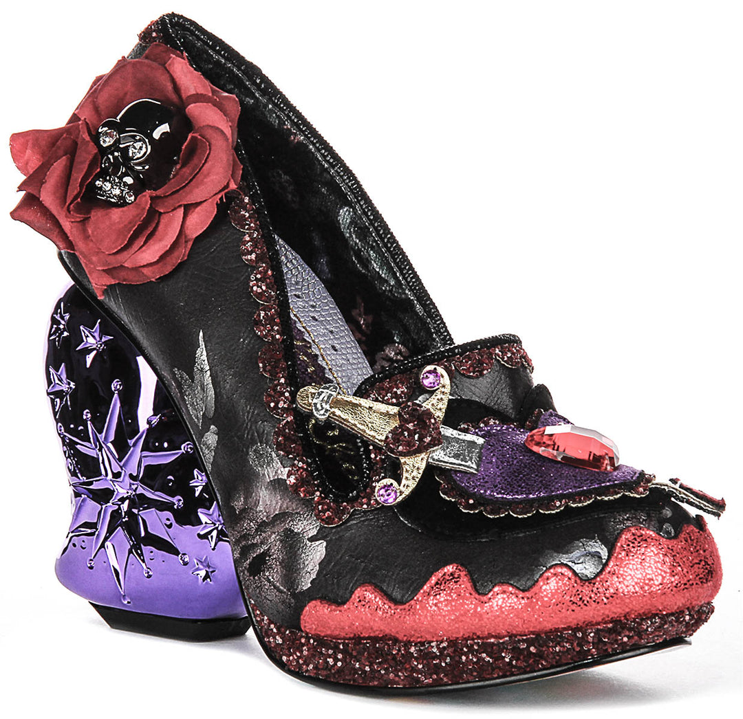 Irregular Choice Heart Breaker In Black Purple For Women